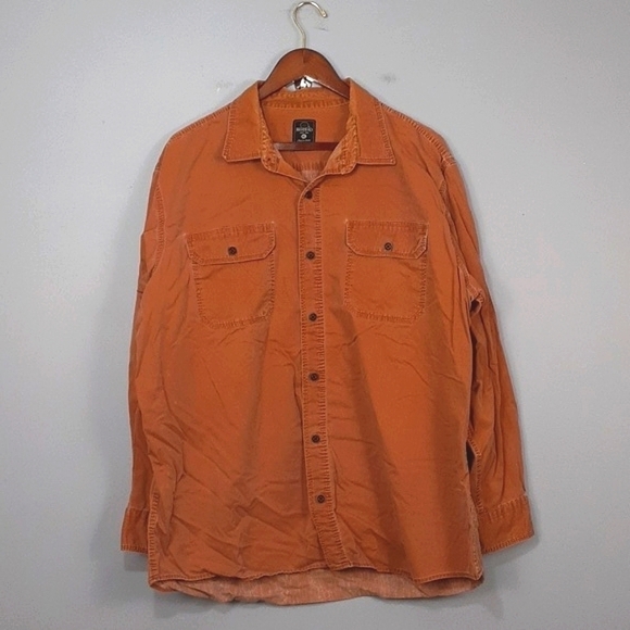 Redhead Burnt Orange Vintage Cotton Button-Up Long Sleeve Shirt - Picture 1 of 8